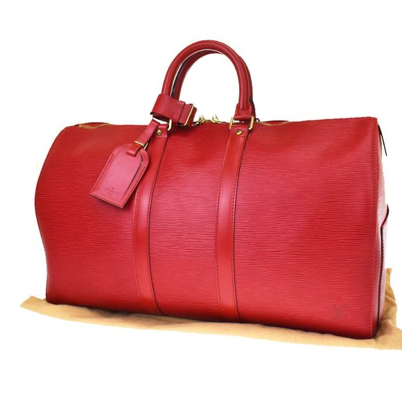 Keepall 45 Epi Leather Red Hand Bag - Picture 1 of 9